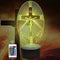 Cross 3D Night Light, Attivolife Jesus Illusion Hologram Lamp 16 color